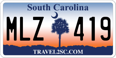 SC license plate MLZ419