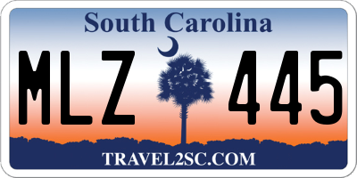 SC license plate MLZ445