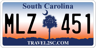 SC license plate MLZ451