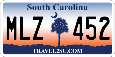 SC license plate MLZ452