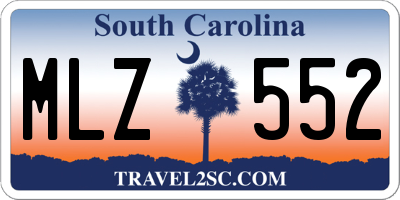 SC license plate MLZ552