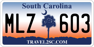 SC license plate MLZ603