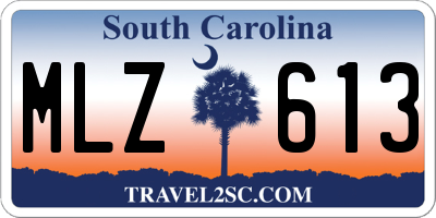 SC license plate MLZ613