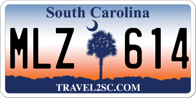 SC license plate MLZ614
