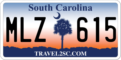 SC license plate MLZ615