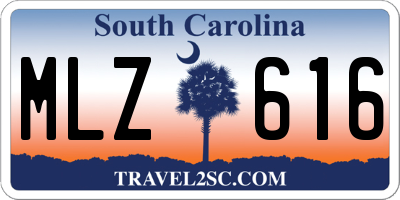 SC license plate MLZ616