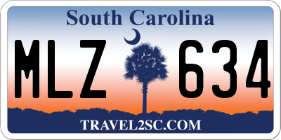 SC license plate MLZ634