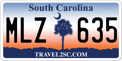 SC license plate MLZ635