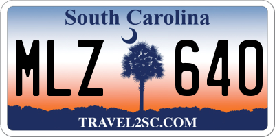 SC license plate MLZ640