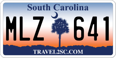SC license plate MLZ641