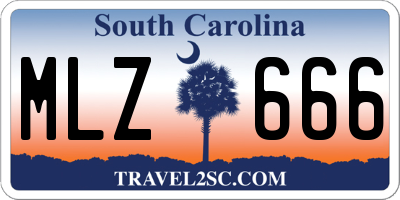 SC license plate MLZ666