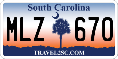 SC license plate MLZ670