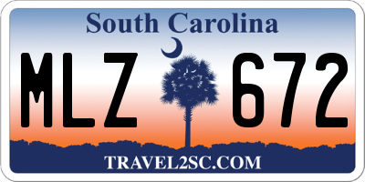 SC license plate MLZ672