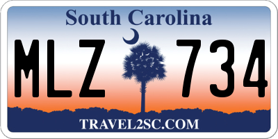 SC license plate MLZ734