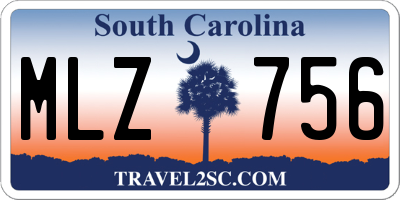SC license plate MLZ756