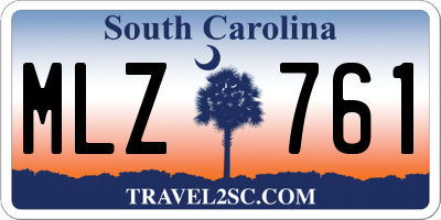 SC license plate MLZ761
