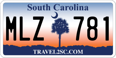 SC license plate MLZ781