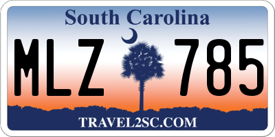SC license plate MLZ785