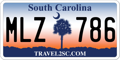 SC license plate MLZ786