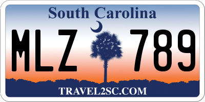 SC license plate MLZ789
