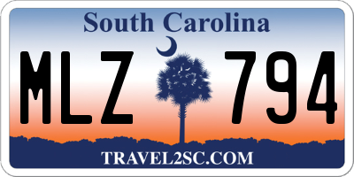 SC license plate MLZ794