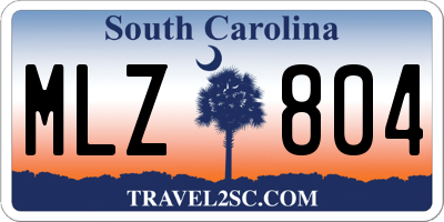 SC license plate MLZ804