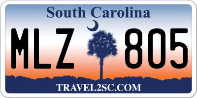 SC license plate MLZ805