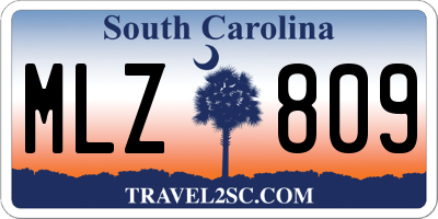 SC license plate MLZ809