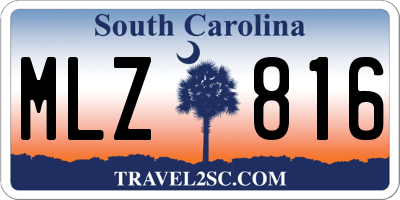 SC license plate MLZ816