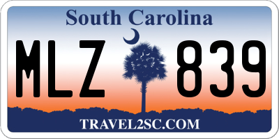 SC license plate MLZ839