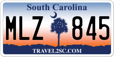 SC license plate MLZ845