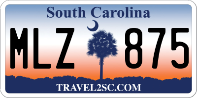 SC license plate MLZ875