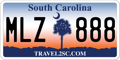 SC license plate MLZ888