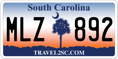 SC license plate MLZ892