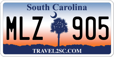 SC license plate MLZ905