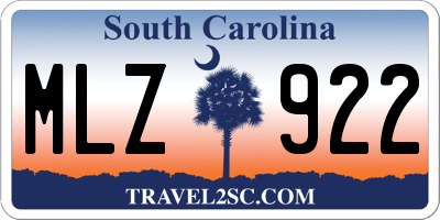 SC license plate MLZ922