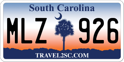 SC license plate MLZ926