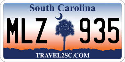 SC license plate MLZ935