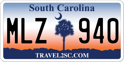SC license plate MLZ940
