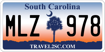 SC license plate MLZ978