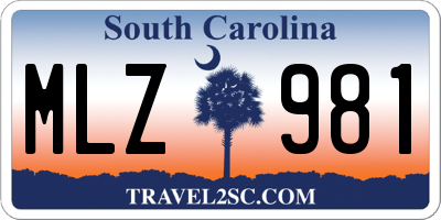 SC license plate MLZ981