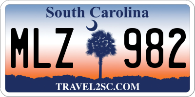 SC license plate MLZ982