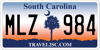 SC license plate MLZ984