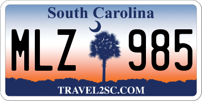 SC license plate MLZ985