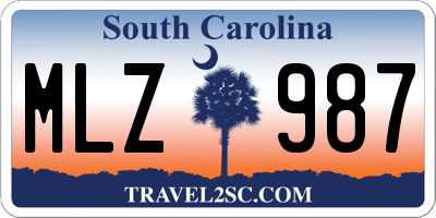SC license plate MLZ987