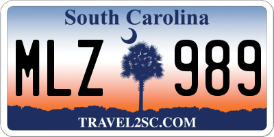 SC license plate MLZ989