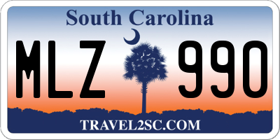 SC license plate MLZ990