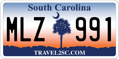 SC license plate MLZ991