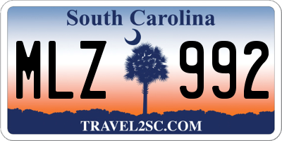 SC license plate MLZ992
