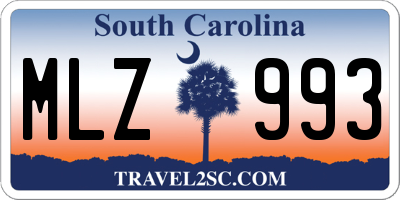 SC license plate MLZ993